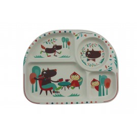 E25012 Assiette compartiment Bambou ( par 12)