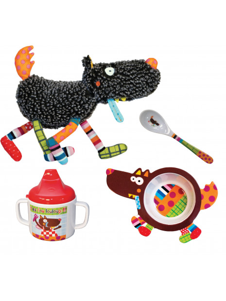 PACK Doudou Louloup + bol + cuillère + mug Louloup